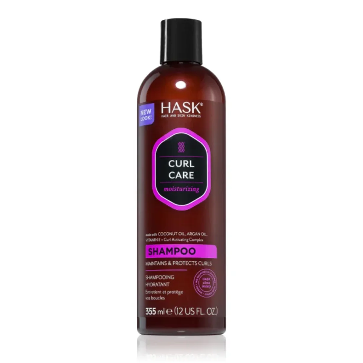 HaskCurlMoisturizingShampoo355ml Hask Curl Shampoo Coconut Argan Sulfate & Paraban Free CGM355ml - الصورة 1