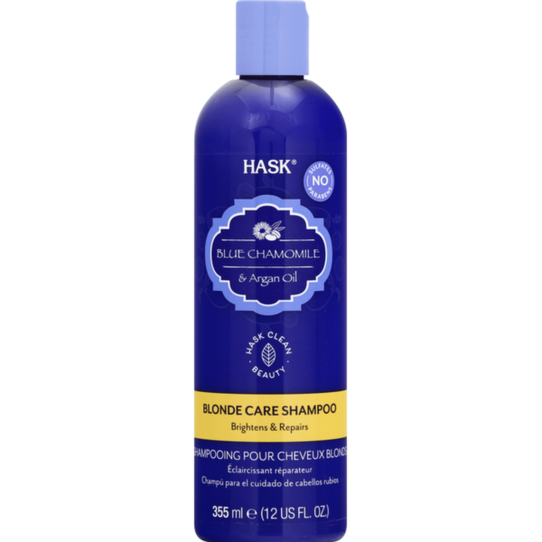 large_d247f0ff-7673-44ae-a441-e95424c5082d HASK Blue Chamomile & Argan Oil Blonde Care Shampoo 355 ml - الصورة 1